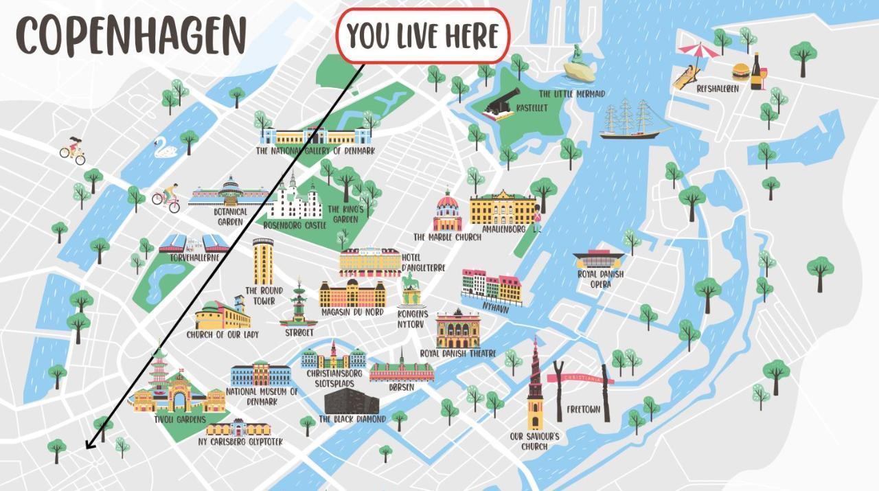 Stylish 5 Person Apartment In Vibrant Urban Area København Ngoại thất bức ảnh